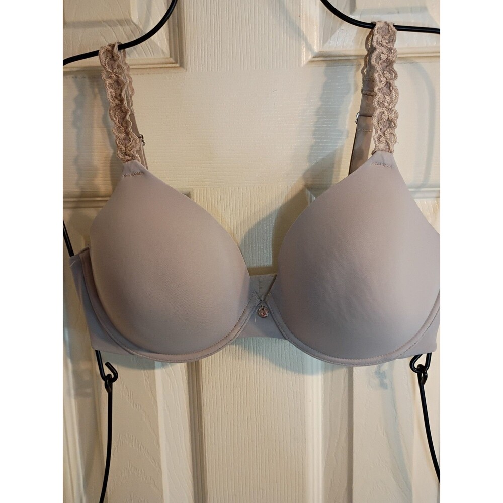 Natori Push-up Underwire Bra Beige Adjustable Lace Straps 32 DD